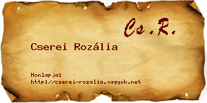 Cserei Rozália névjegykártya